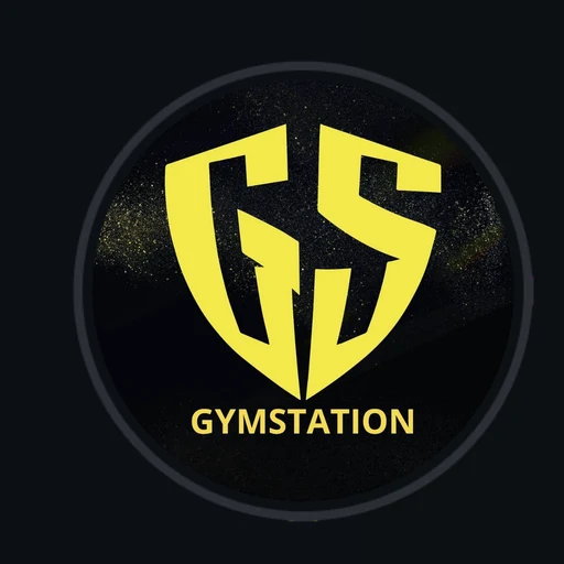 Logo GymStation, bouclier GS doré